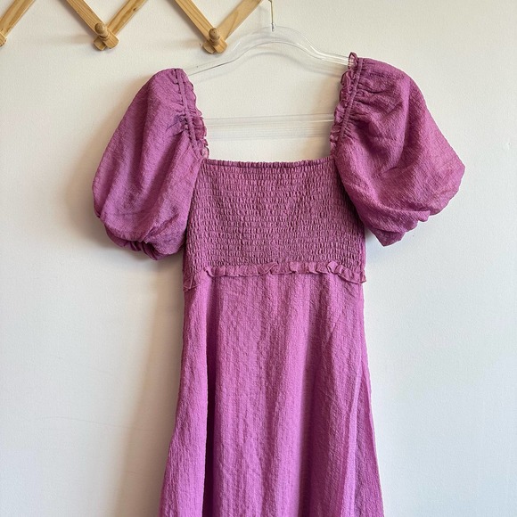 NEW ASTR The Label Rocco Dress Orchid Fuchsia Cottage Ruffle Puff Sleeve Size XS - Picture 13 of 16